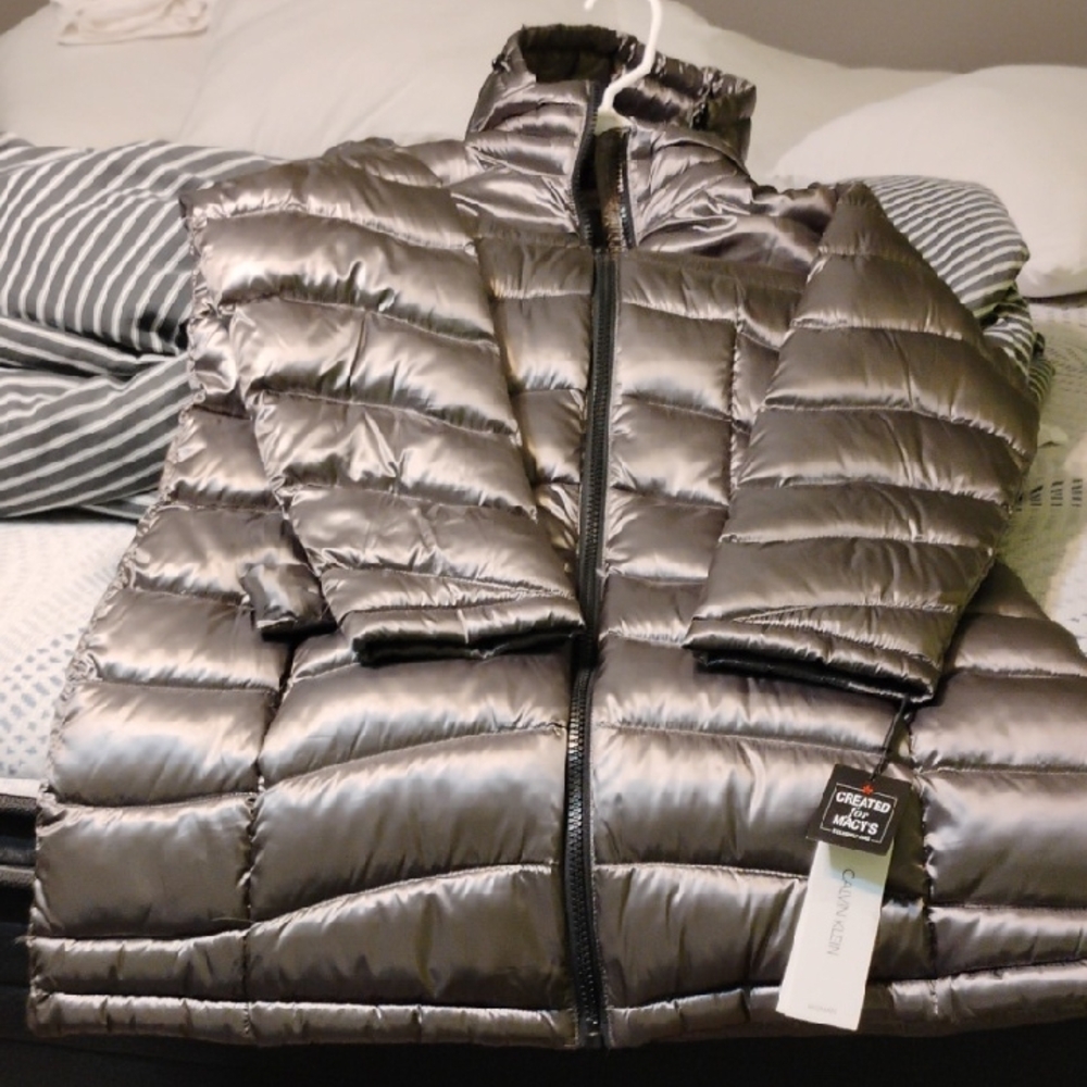 Calvin Klein Silver Puffer Jacket